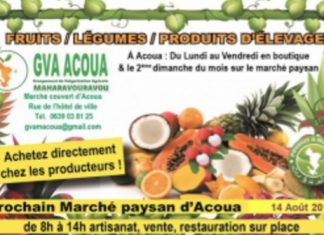 Acoua: Prochain marché paysan ce dimanche matin dès 7 heures