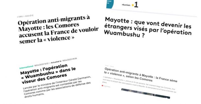 Wuambushu, Ouest France, Huffington Post, l'Obs, Réunion la 1ère, Mayotte